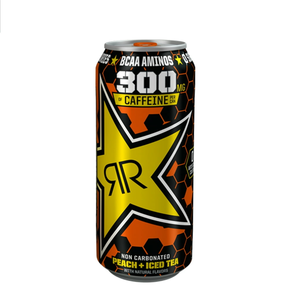 Rockstar XDurance Energy Drink, Peach Iced Tea, 16 oz Can