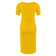 thumbnail image 5 of gakvbuo Maternity Dress For Photoshoot Womens Short Sleeve Breast-Feeding Maternity Nursing Dress Bodycon Pregnancy Scoop Neck Ruched Midi Fitted Dresses For Women 2066, 5 of 7