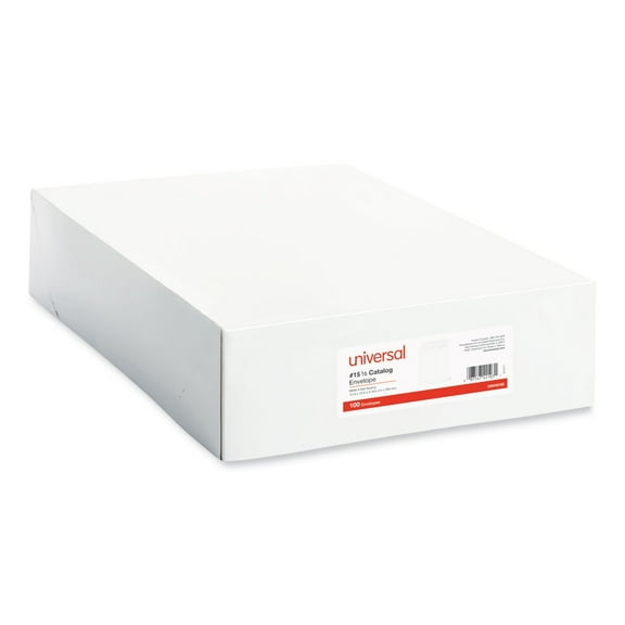 Self-Stick Open-End Catalog Envelope 15 1/2, Square Flap, Self-Adhesive Closure, 12 x 15.5, White, 100/Box