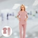 thumbnail image 5 of 2Pcs V Neck Nursing Scrub Set Short Sleeve Shirt Tops Pants Clothing Comfort Zulema none, 5 of 8