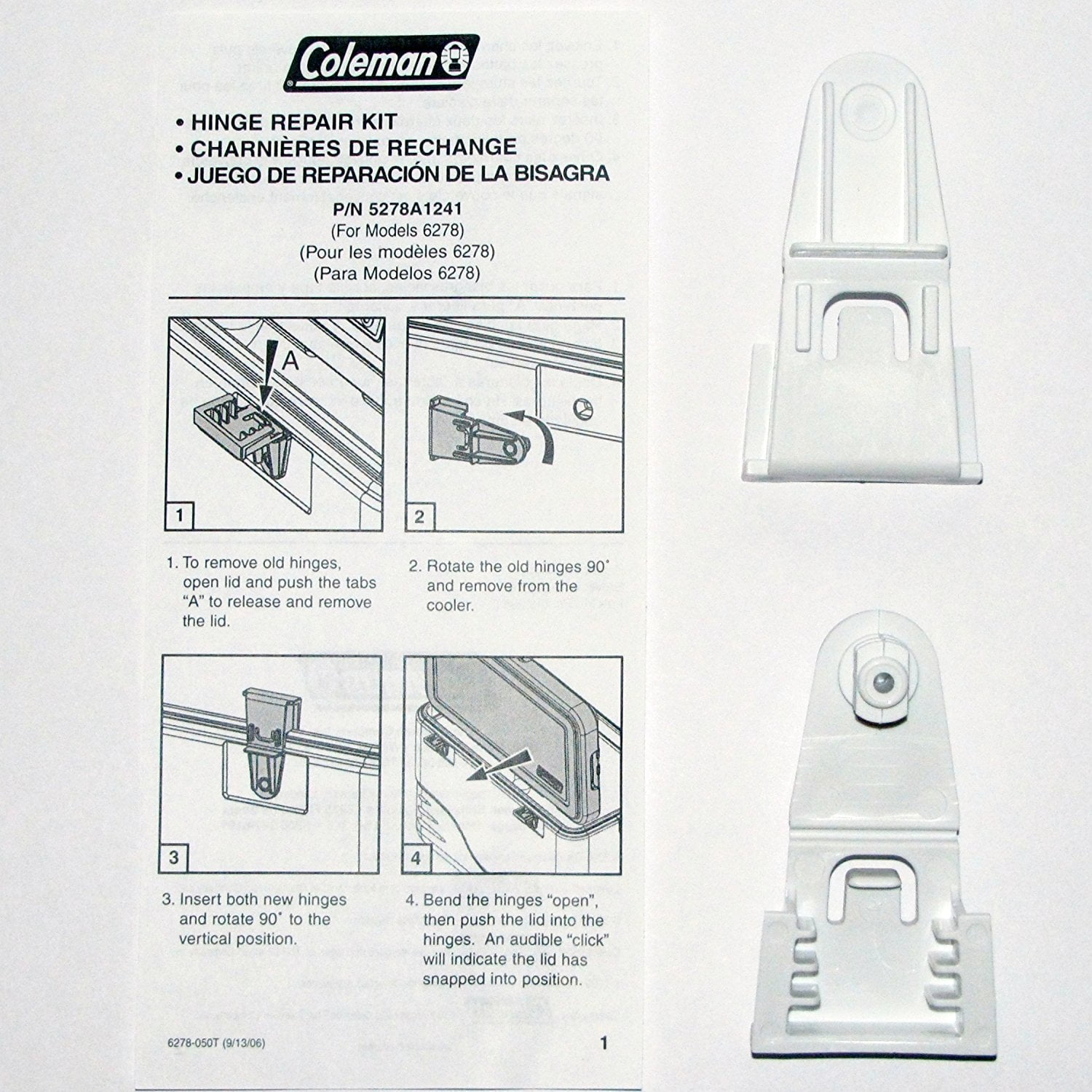 Coleman Cooler Model 6277 & 6278 Hinge Repair Kit 5278A1241