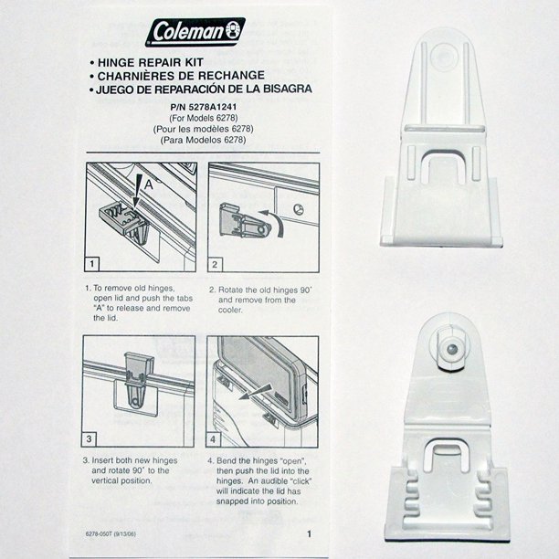 Coleman Cooler Model 6277 & 6278 Hinge Repair Kit 5278A1241