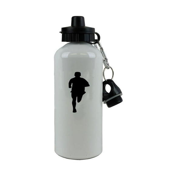 Personalized Custom Male Runner, Xc Aluminum White Finish 20 Ounce 600ML Sport Water Bottle Customizable