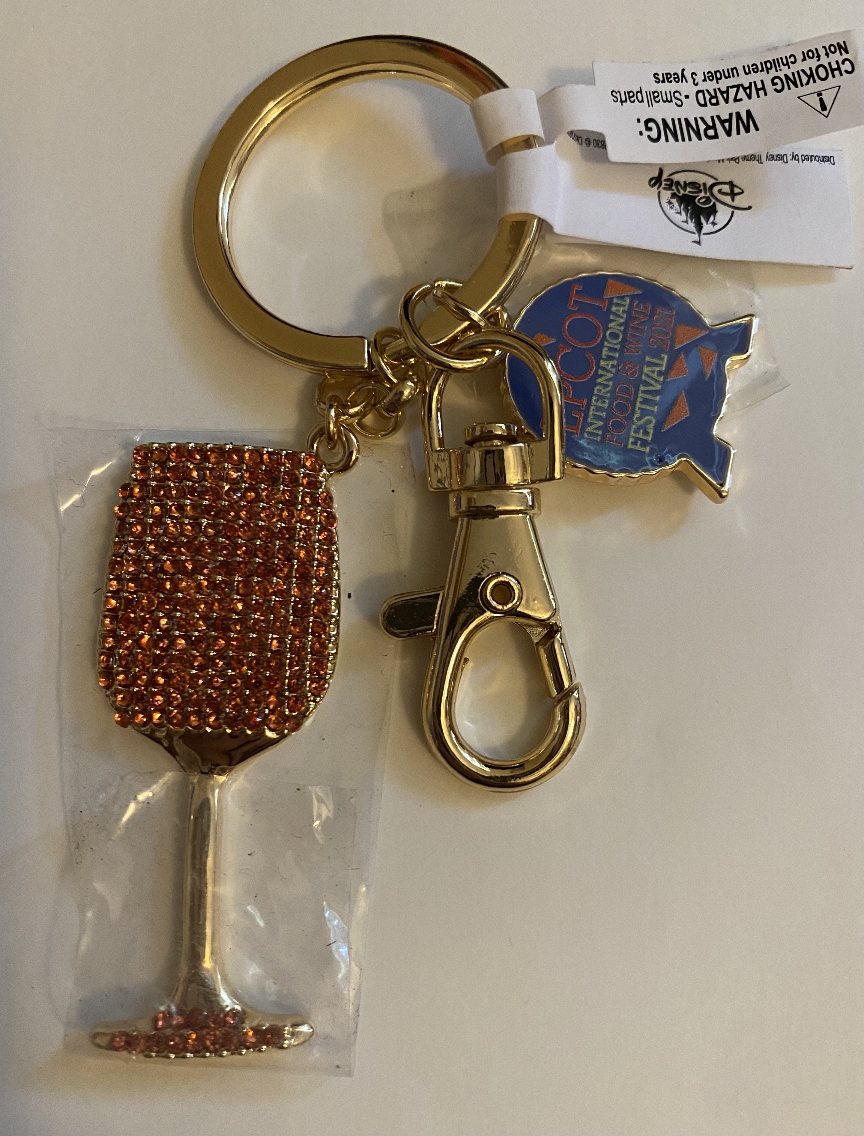 Disney Parks Epcot Food And Wine Festival 21 Wine Glass Keychain New With Walmart Com