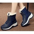 thumbnail image 4 of Women‘s Snow Boots Sports Shoes Plush Winter Warm Faux Fur Anti Slip Lace Up Ankle Slip On Waterproof Outdoor Booties, 4 of 13