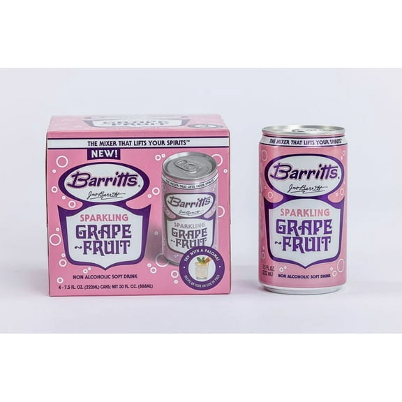 Barritt's Sparkling Grapefruit Soda, 7.5 fl oz, 4 pack Cans