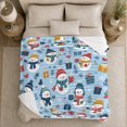 thumbnail image 5 of Snowmen with Wrapped Presents Cocoa Mugs Hearts Mittens and Snowflakes, Cheerful Winter Party Art for Kids, Cozy Flannel Blanket for Playroom and Bedroom, Christmas Gift, Home Decor, 5 of 9