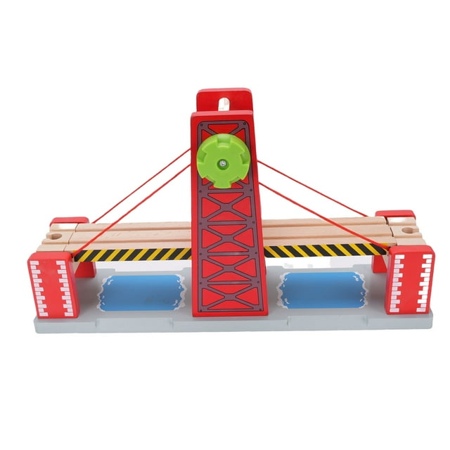 Wooden Suspension Bridge Set, Expandable Wooden Bridge Railway Accessory Compatible for Children