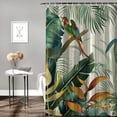 thumbnail image 2 of Orinice Tropical Green Plant Shower Curtain Rainforest Botanical Banana Monstera Leaf Palm Tree Hummingbird Birds Summer Natural Landscape Bathroom Polyester Fabric Curtain Set  69x72, 2 of 7