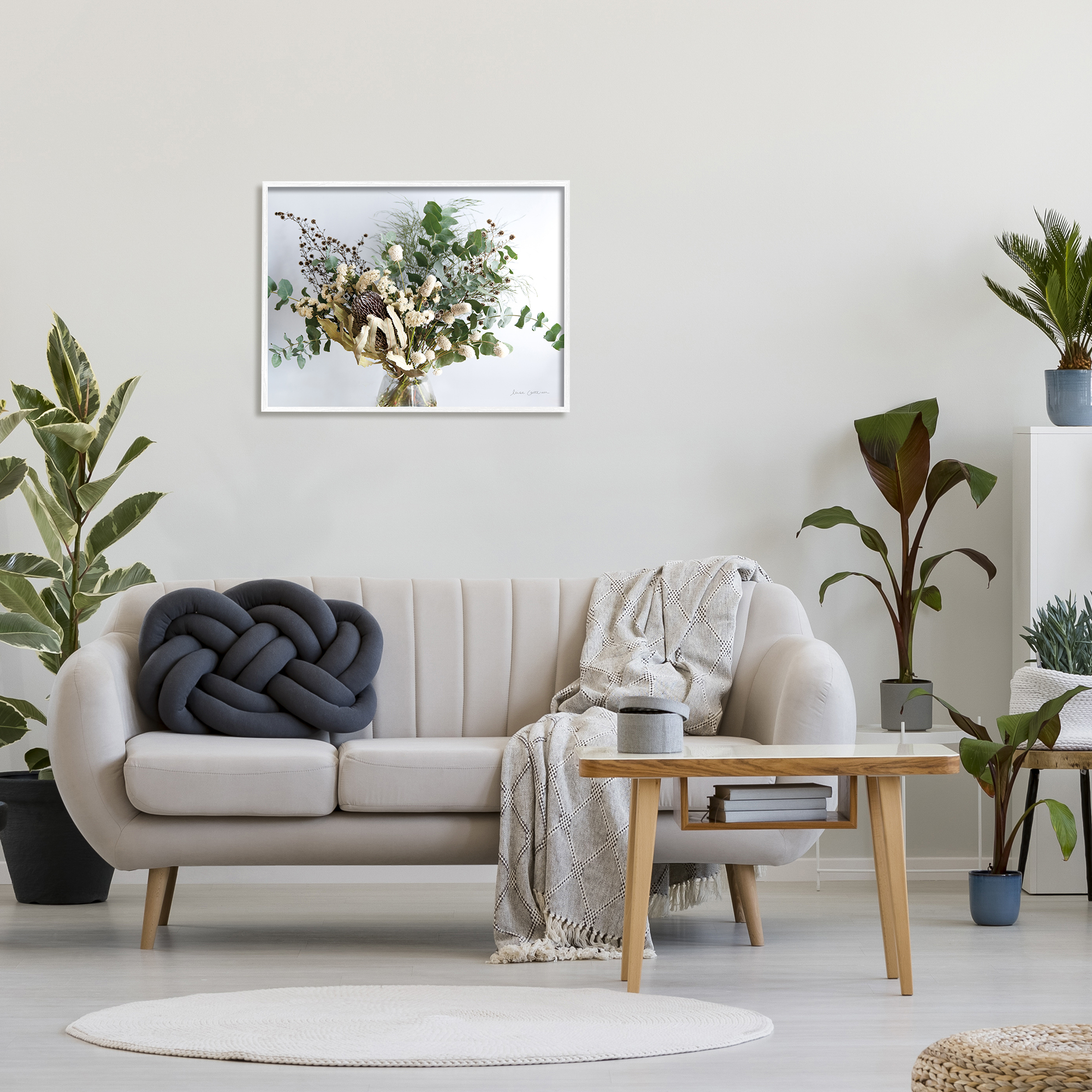 Stupell Industries Wild Foliage Bouquet Forest Plant Arrangement Photography White Framed Art Print Wall Art, 24x30, by Elise Catterall