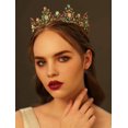 thumbnail image 2 of Corona de reina barroca enjoyada - Coronas y tiaras de boda con diamantes de imitación para mujer, accesorios para el cabello de fiesta de disfraces con piedras preciosas, 2 of 4