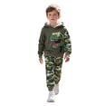 thumbnail image 3 of Byoo Toddler Boys Hoodie Tracksuit Dinosaur Print Hooded Pullover Sweatshirt Jogger Pants Outfit Children Active Comfortable Sweatsuit, 3 of 9