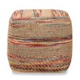 thumbnail image 1 of Baxton Studio Caiman Pouf Ottoman en Chanvre Tissé à la Main Multicolore, 1 of 6