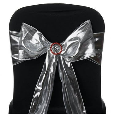 Efavormart 5 Pack | Shiny Metallic Foil Gold Lame Fabric Chair Sashes | 6"x108"