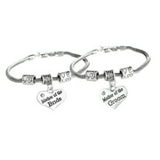 Infinity Collection Mother of the Bride and Mother of the Groom Gift Set - Mother of the Bride Bracelet and Mother of the Groom Charm Bracelets Make the Perfect Wedding Party Gifts