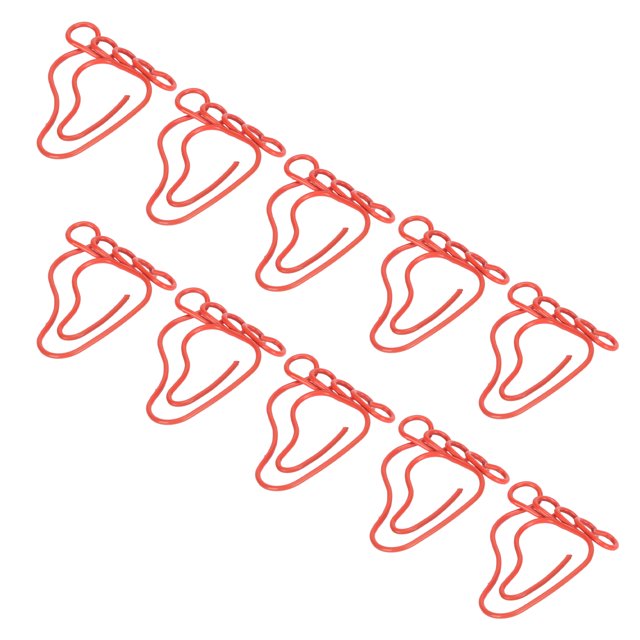 Foot Shape Paper Clips, Electroplating Paper Clip 100Pcs Multipurpose for Office for Bookmark Red,Yellow,Pink