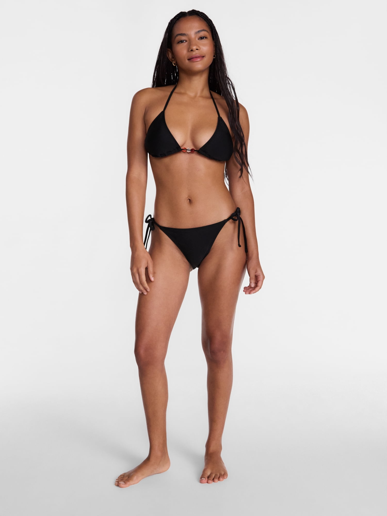 No Boundaries Low Waist Side Tie Bikini Bottoms, Women’s XXS-XXL