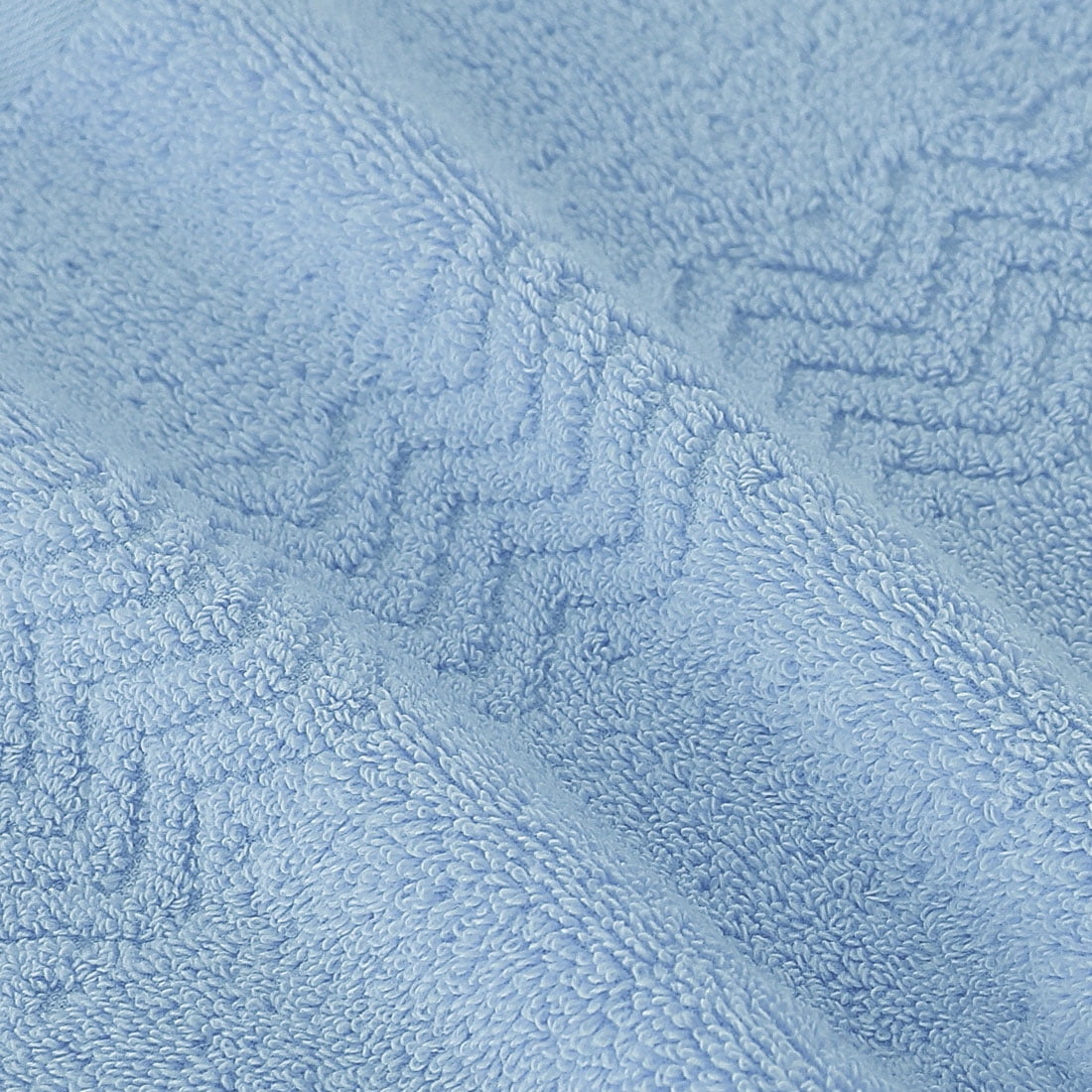 Unique Bargains Soft Absorbent Cotton Plush Bath Hand Towel Set 6 Pieces, Light Blue