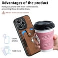thumbnail image 6 of ELEHOLD Wallet Case for iPhone 11,with Card Holder 360° Rotation Ring Holder Stand Function Shockproof Anti-Scratch Protective Luxury Leather Purse Case,brown, 6 of 8