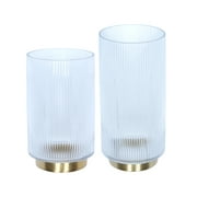 Stratton Home Dcor Ribbed Glass LED  Candle Holders