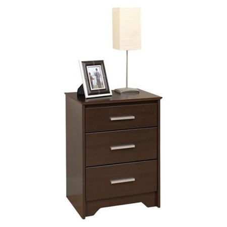 Atlin Designs Tall 3 Drawer Nightstand in Espresso