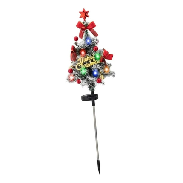 Luz solar para árbol de Navidad en forma de estaca para jardín, camino de entrada y patio. De mucha nieve