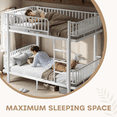 thumbnail image 6 of Leumius Full over Full Bunk Bed Frame with Ladders & Guardrails, Metal Bunk Bed Frame with Upgraded Safety Round-Pipe Design, Can Transformed into 2 Platform Bed for Teens Adults White, 6 of 8
