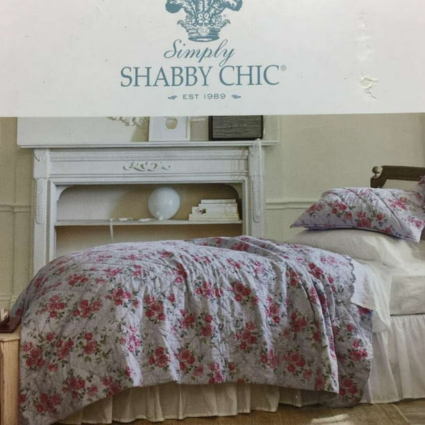 Simply Shabby Chic Purple Berry Rose Linen Blend Twin Bed Quilt Walmart Com Walmart Com