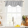 thumbnail image 4 of Tie Up Valances for Windows, Grey Stripe Adjustable Valance Curtains Window Treatment for Living Room/Bedroom Windows, Minimalist Farmhouse Striped Rod Pocket Kitchen Curtains & Drapes 54x18 Inch, 4 of 9