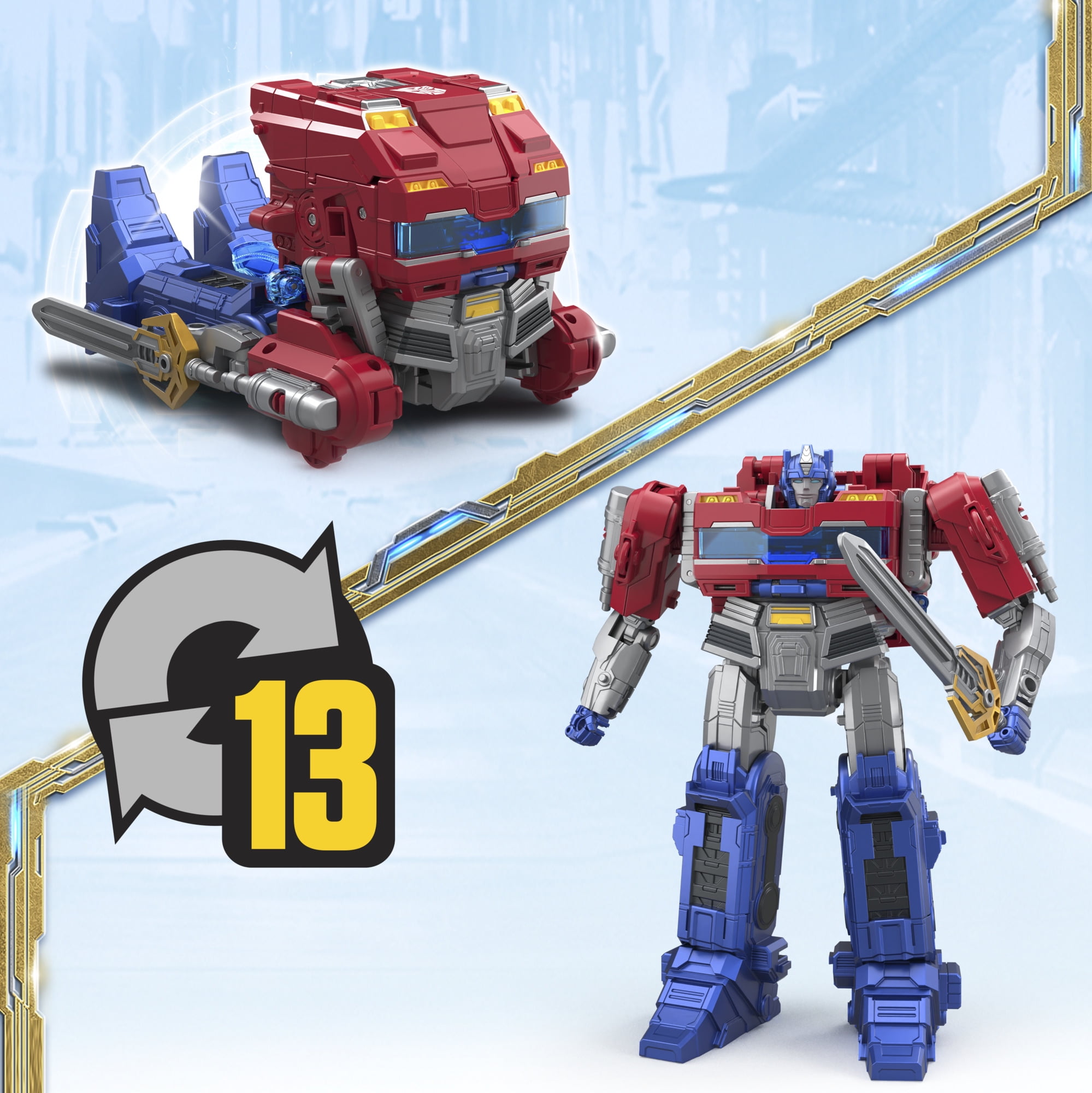 Transformers One Power Flip Optimus Prime (Orion Pax) Action Figure, 10” Interactive Robot Toy  (图5)