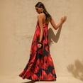 thumbnail image 5 of Printed strapless loose-fitting heavy-duty pleated long dress for women, 5 of 6