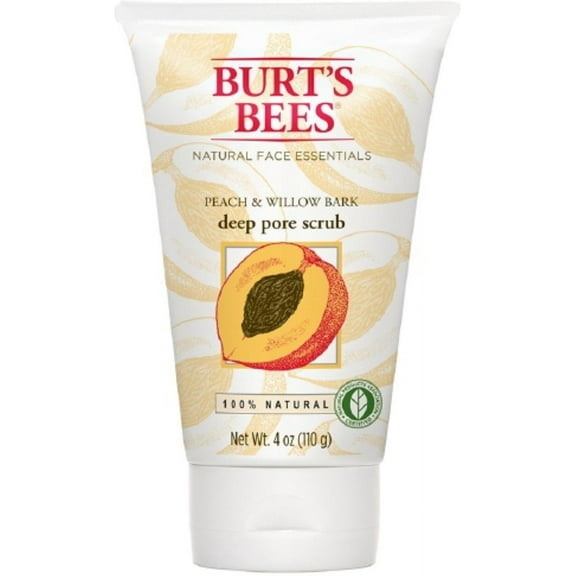 Burt's Bees Peach & Willowbark Deep Pore Scrub 4 oz (Pack of 6)