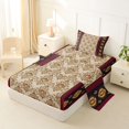 thumbnail image 2 of Erosebridal Boys Girls Hippie Brown Aztec Twin Sheet Sets 3pcs,Teens Adults Bohemian Flower Damask Bedding, 2 of 5