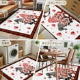 thumbnail image 6 of Valentine's Day Washable Area Rug&nbsp;3x5ft Watercolor Sweet Gnome Couple Pink Love Heart Red Plaid Soft Rectangle&nbsp;Rugs for Living Room, Non Slip Carpet for Bedroom&nbsp;Entryway Dining Room, 6 of 9
