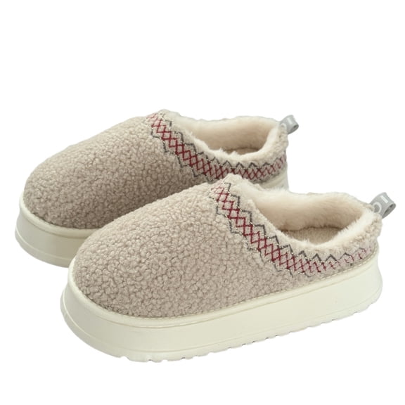ZELAND Unisex Thick-Sole Winter Snow Boots - Casual Slip-On Suede-Look Fur-Lined Warm Cotton Shoes