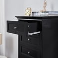 thumbnail image 5 of BOUQUETYZ Tall Skinny Black Dresser with 7-Drawer, Tall Narrow Chest of Drawers for Bedroom, Solid Wood Legs & Silent Metal Glides, 52" H, 5 of 7