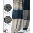 thumbnail image 3 of Blue Beige Geometric Blackout Curtains for Bedroom Living Room Darkening Curtains 84 Inch Length 2 Panels Set Vintage Farmhouse Ombre Painting Window Curtain Window Treatment Grommet Drapes 42"x84", 3 of 9