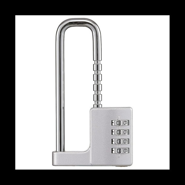 Cerradura Gabinete, Candado CombinacióN, CóDigo Bloqueo Casillero Gimnasio Acero Inoxidable Cerradura Grillete Ajustable Larga para la Escuela, Plata Gimnasio