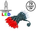 thumbnail image 3 of Novelty Lights Red/Pure White C6 LED Christmas String Lights 70 Strawberry Bulbs (Green Wire, 24 Feet), 3 of 9