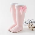 thumbnail image 2 of xiaxaixu Baby Girls Cotton Long Socks Solid Color Big Bow Knee High Stocking, 2 of 3