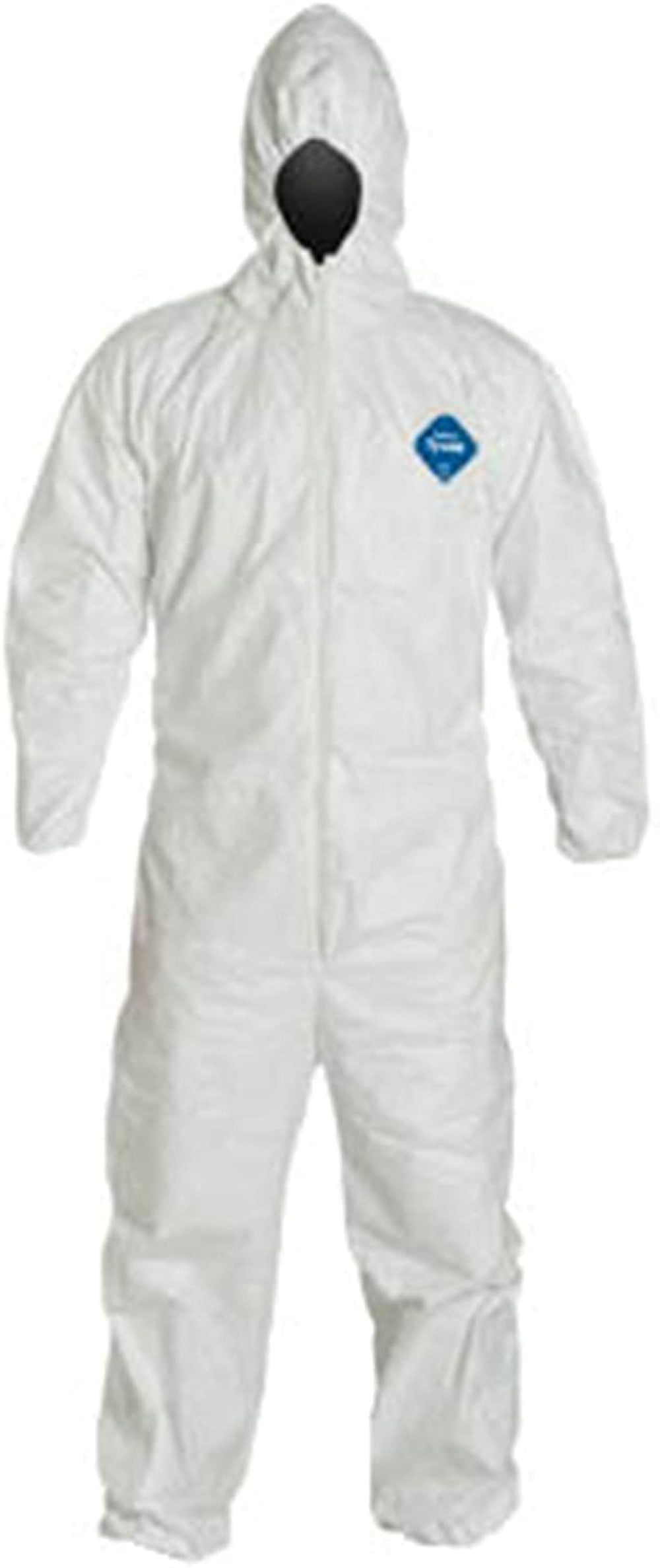 25 XL-25 Suits / 1 Case XL TY127S WH Zipper Elastic Wrist & Ankle XL Tyvek Coverall W/ Hood 