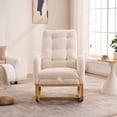 thumbnail image 3 of Timbernest Rocking Chair with Footrest, High Backrest Modern Accent Chair for Nursery and Living Room, Teddy Beige, 3 of 8