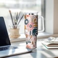 thumbnail image 5 of 40oz Tumbler with Handle and Straw, Stainless Steel Insulated Travel Mug, Leak Proof Lid Straw Cover, Reusable Cold Hot Drinkware for Adults, Dishwasher Safe Coffee Cup, Leopard Print, 5 of 6