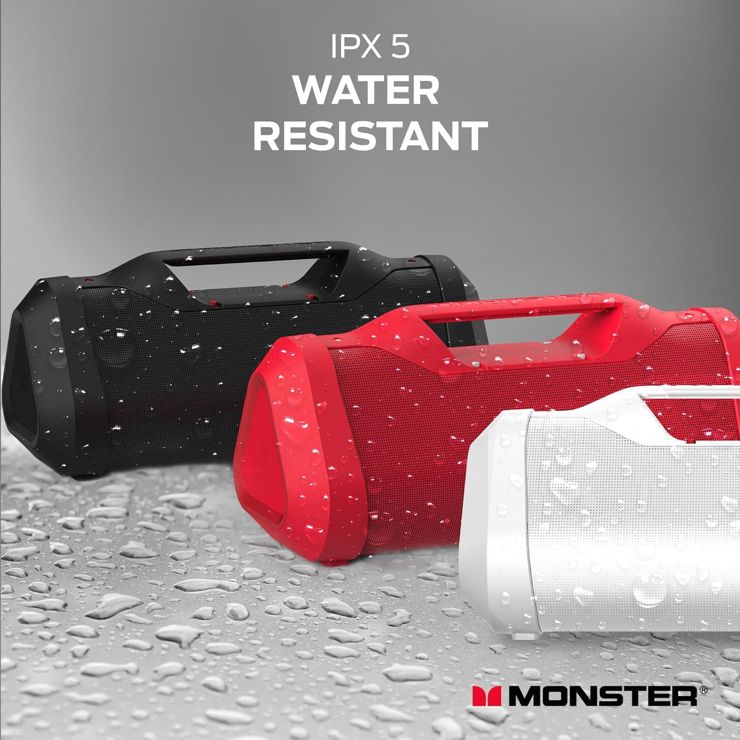 Monster Blaster 3.0 Portable Speaker, 120W Wireless Bluetooth Speaker, IPX5 Rechargeable Waterproof, Charge Out & Aux Input