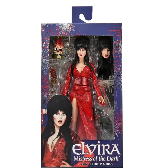 Elvira Mistress of the Dark 8 Inch Action Figure Clothed Series - Elvira Red Fright and Boo