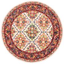 SAFAVIEH Trace Candelario Oriental Area Rug, Ivory/Red, 6' x 6' Round