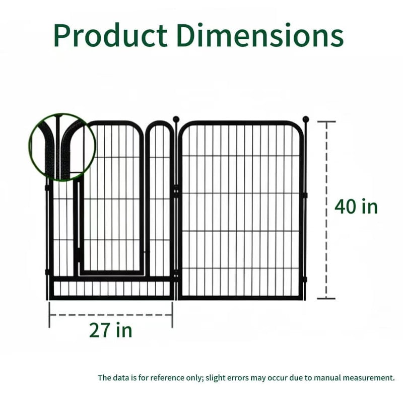 SPZONE Metal Dog Playpen, 40 Inch Height 16 Panels, Ideal Dog Fence for Large/Medium/Small Dogs Indoor & Outdoor Bliss, Perfect Dog Pen for Camping, Yard, and RV | Black-Silver