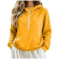 thumbnail image 3 of AKOEE Half Zip Oversized Hoodies for Women with Pocket High Neck Hooded Sweatshirt Jacket Casual Long Sleeve (XL, Yellow), 3 of 7