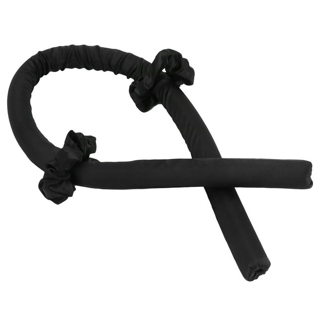 Heatless Curling Rod, Plastic 1.2x39.4in Hair Curler Fabric For Birthday Parties For DIY For Everyday Wear For Banquets Black
