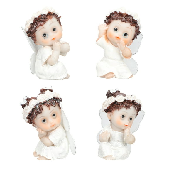Angel Figurine Decorations for Home Office Resin White 4Pcs Unique Wedding Party Gifts